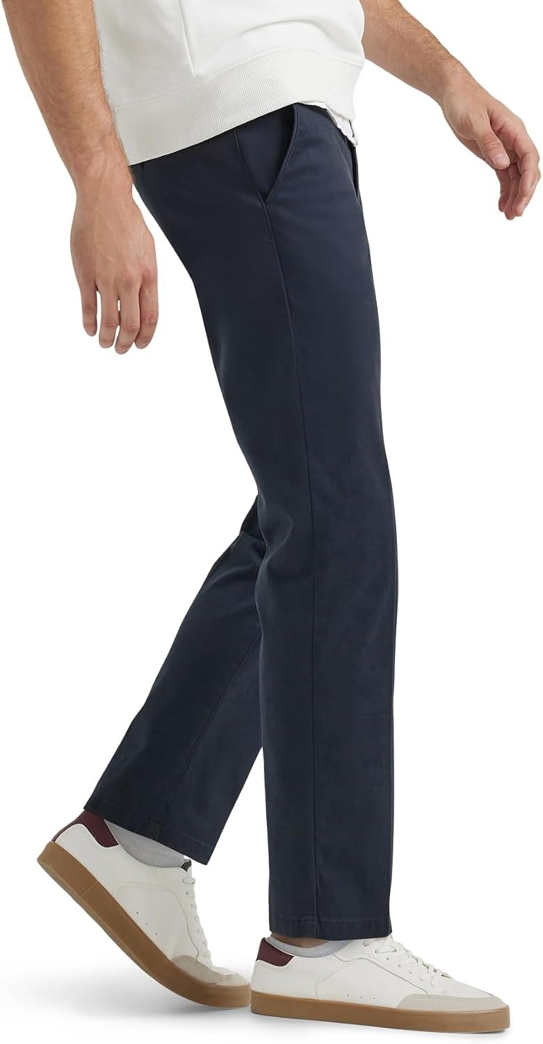 Men's Flat Front Regular Straight Trousers - Image 2