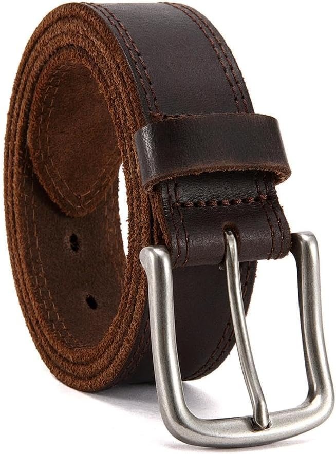 Full Grain Leather Belt Belt Men 1.5" Casual Work Jeans Golf Gift Box Handmade