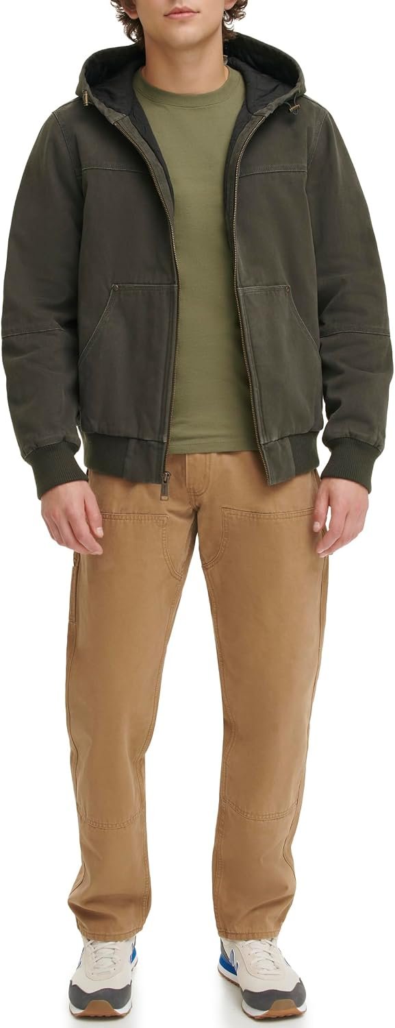 Men's Workwear Cotton Canvas Hoody Bomber Jacket (Regular & Big & Tall Sizes) - Image 2