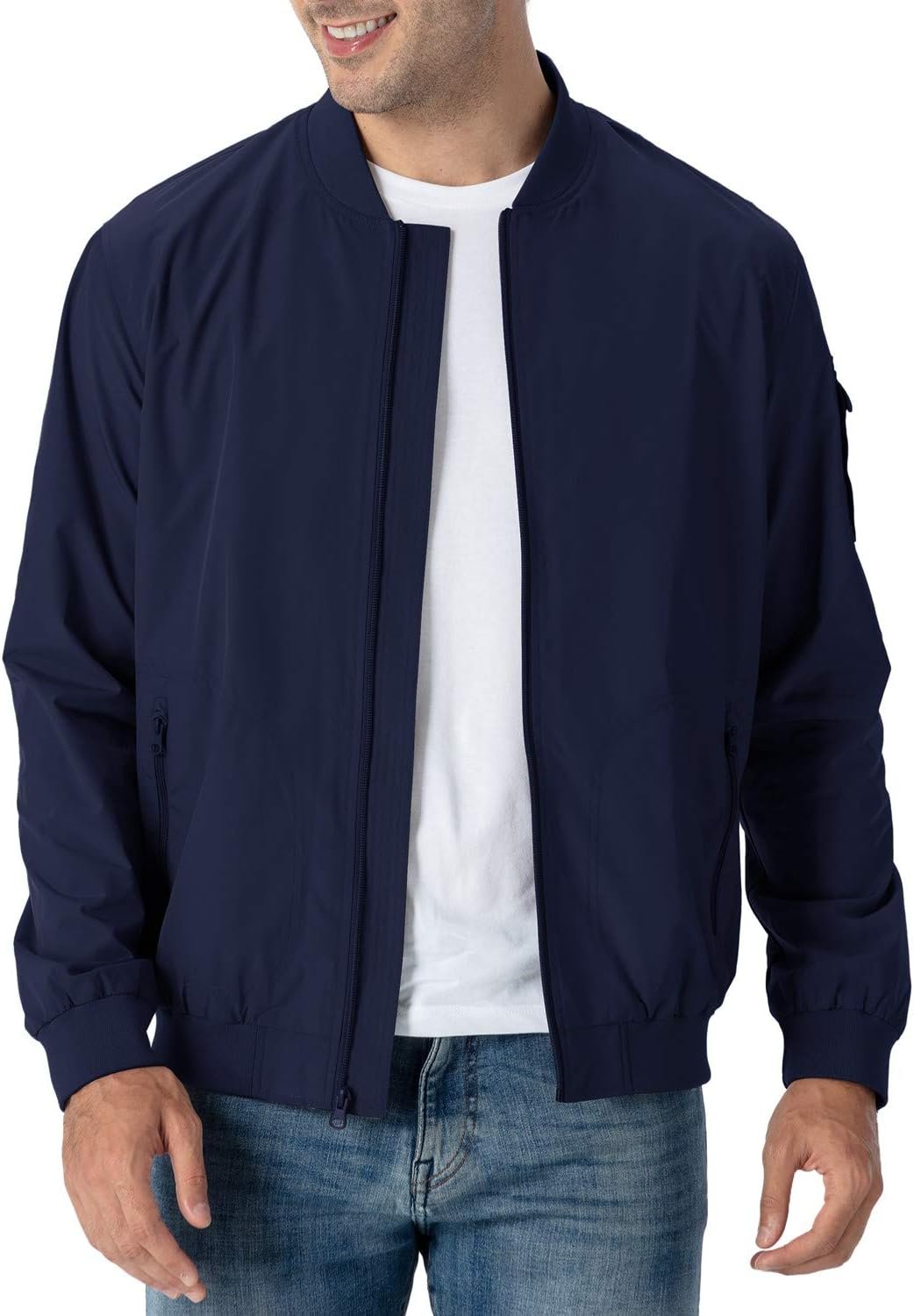 Men's Lightweight Bomber Jacket Causal Fashion Stylish Windbreaker Light Jacket