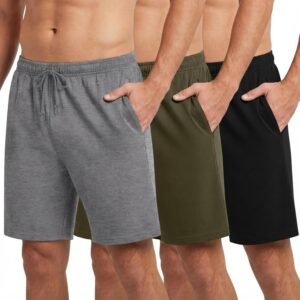 3 Pack Men's Pajama Shorts Sp Lounge Shorts Spwear Pants Big and Tall Sp Pj Bottoms Elastic Waist with Pockets