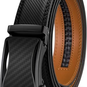 Gürtel Herren, Ledergürtel Ratsche Automatikschließe für Herren Business Anzug,35mm Breit Gürtel,Größe Angepasst