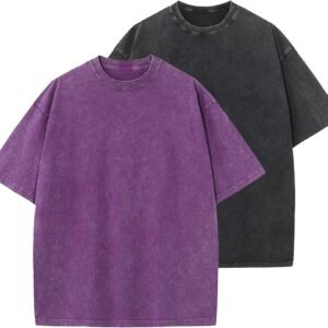 Men's Oversized Cotton T-Shirts Loose Fit Vintage Washed Tee Unisex Short Sleeve Casual Shirts Tops