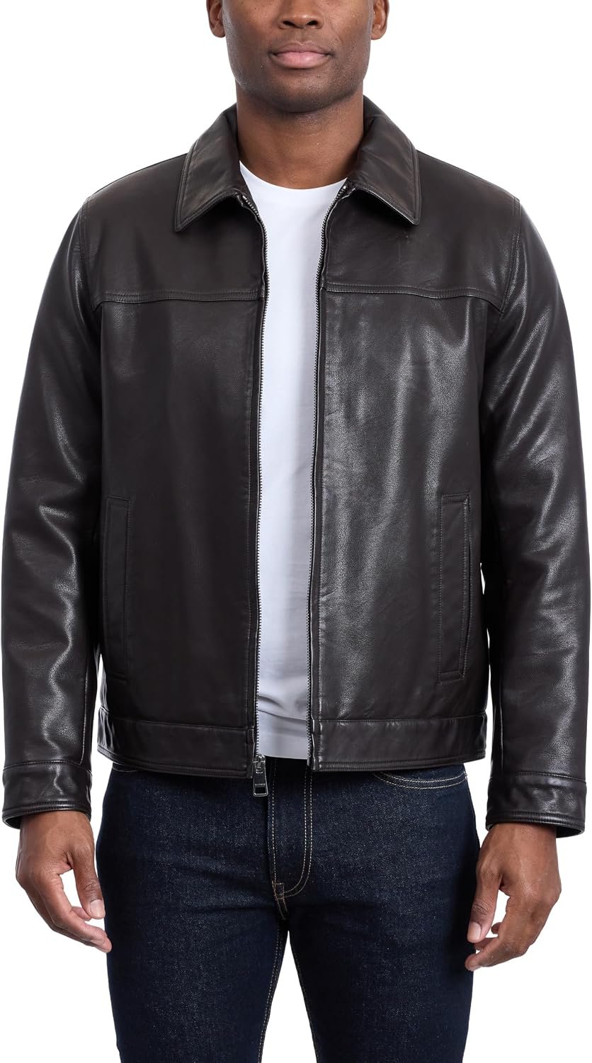 Men's Classic Faux Leather Jacket Faux Leather Jackets - Image 2
